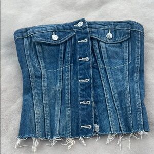 Zara Denim Corset Top